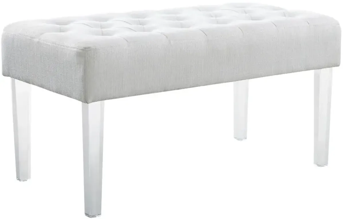 Linon Ella Glitz Acrylic Leg Bench