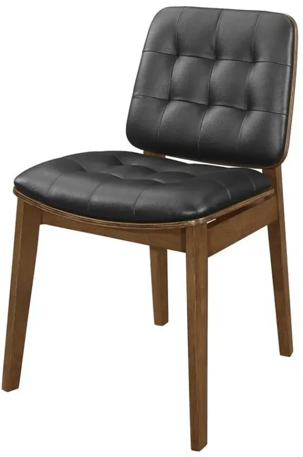 Coaster Redbridge Button Tufted Upholstered Dining Side Chair Walnut