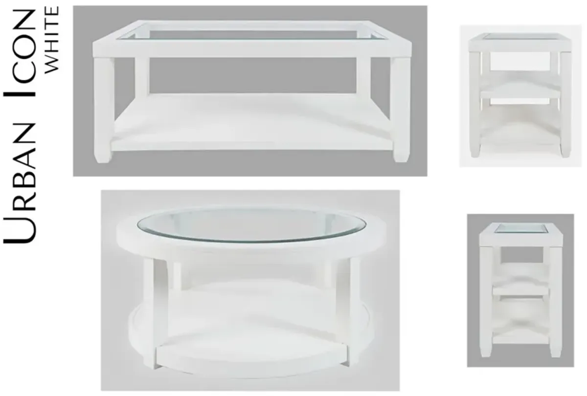 Jofran Urban Icon Rectangle Cocktail Table White