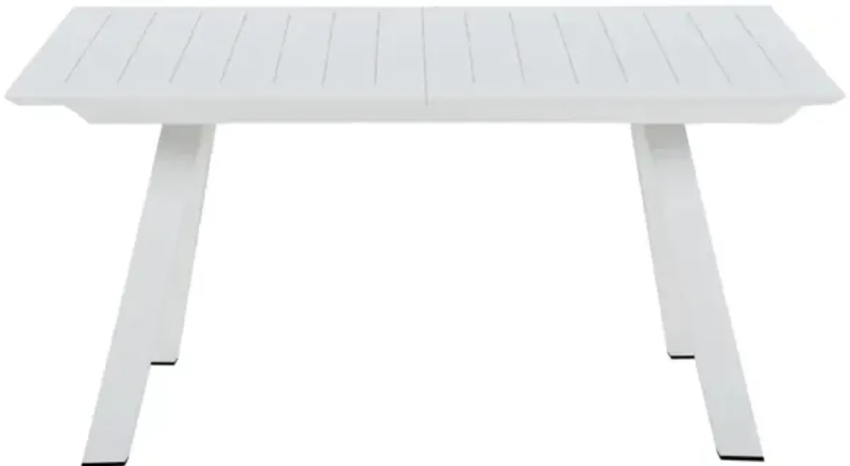 Chintaly Malibu White Contemporary Uv Resistant Outdoor Extendable Dining Table