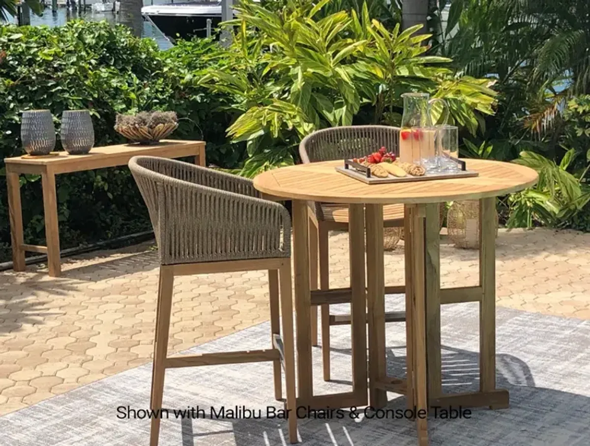 Royal Teak Round Outdoor Bar Drop-Leaf Table