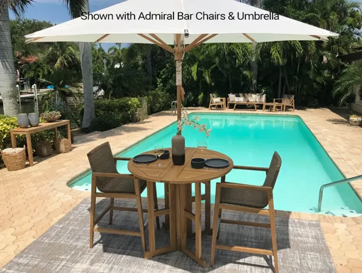 Royal Teak Round Outdoor Bar Drop-Leaf Table