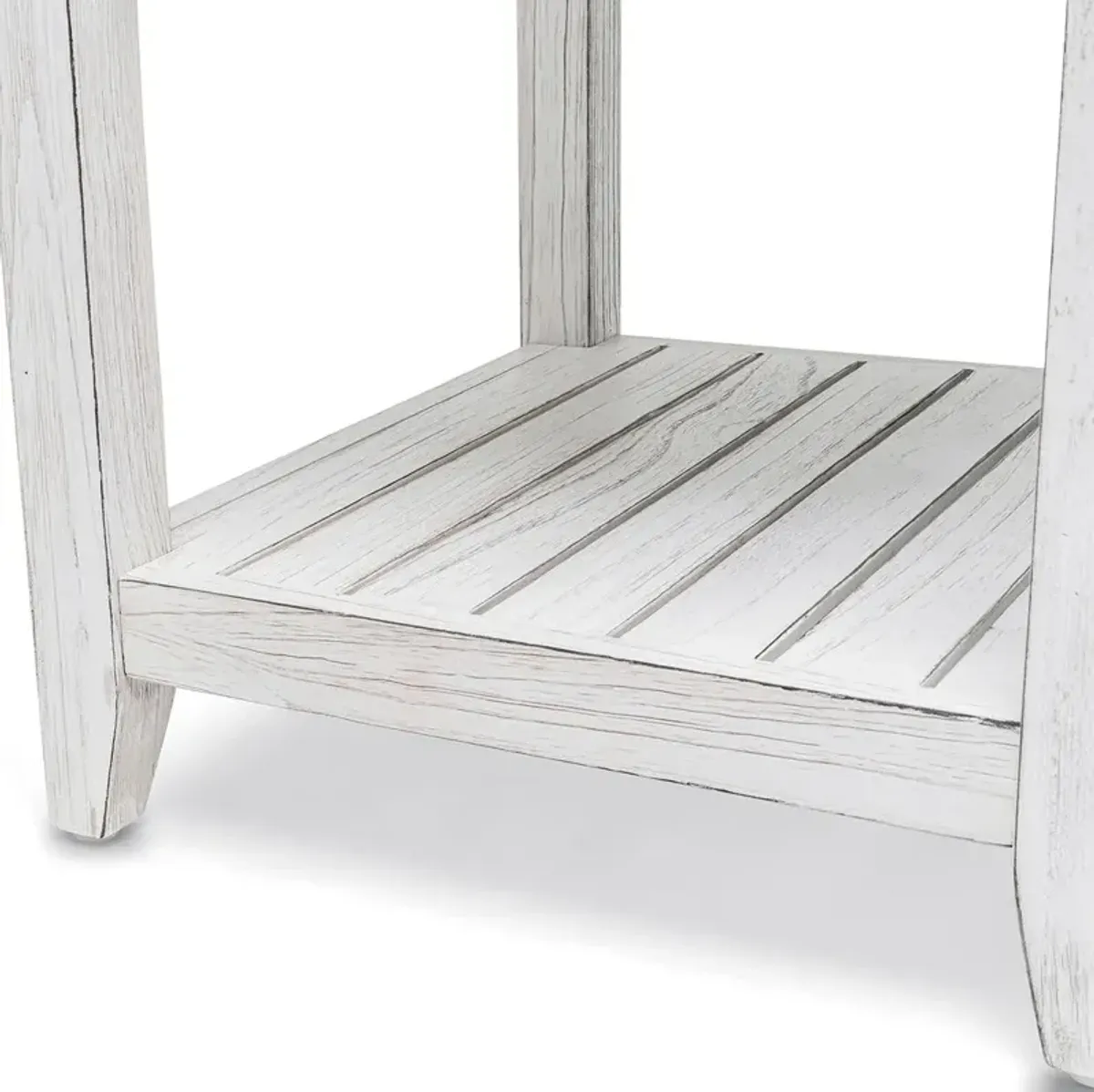 Seawinds Picket Fence End Table Distressed Bleu/White Finish