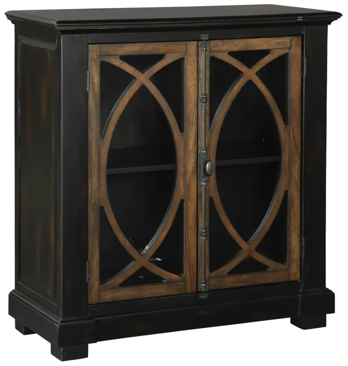 Hekman Antique Brass Gun Barrel Latch 2-Door Media Entertainment TV Stand
