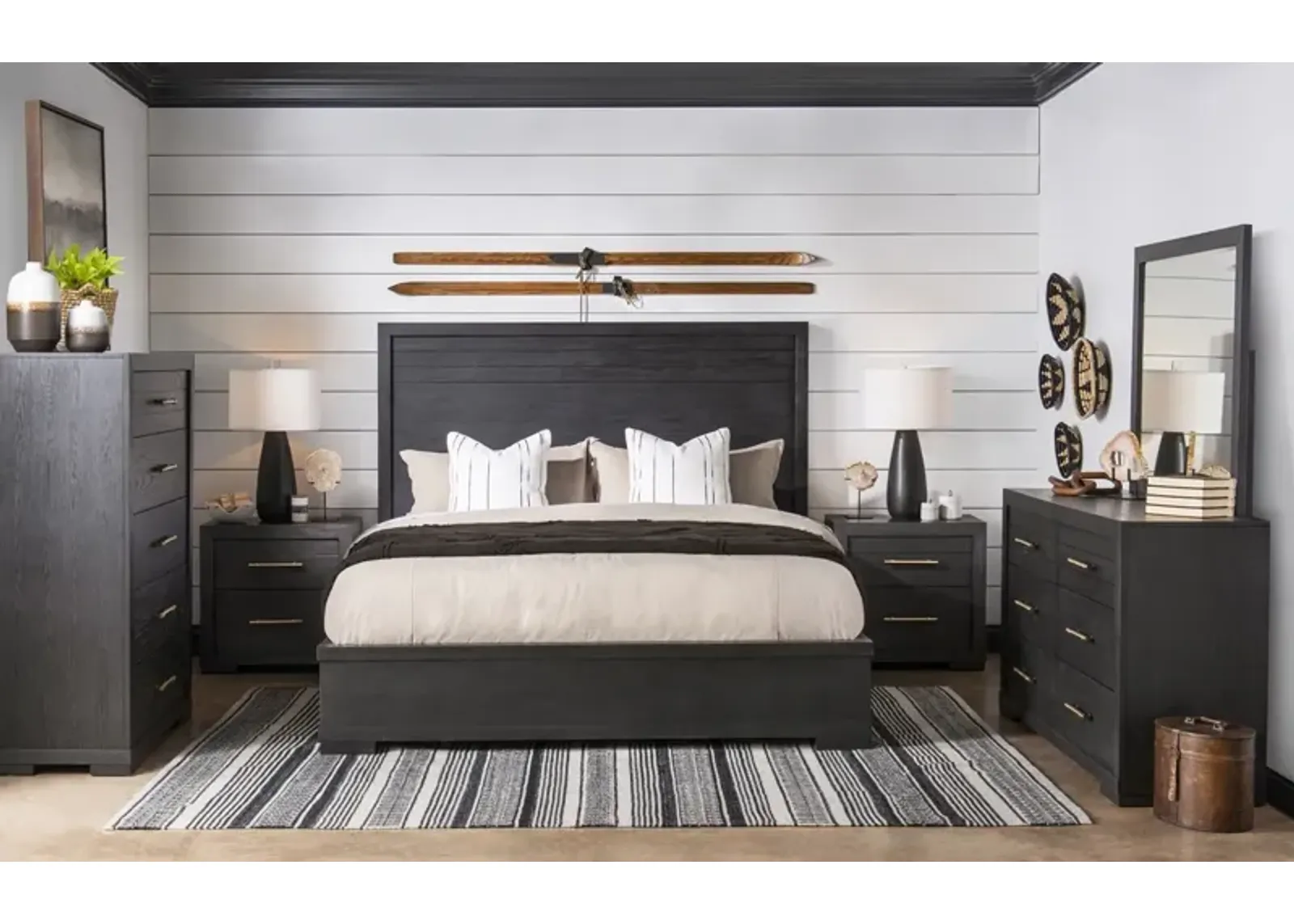 Legacy Classic Complete Panel Bed California King Dark Oak Finish Westwood Dark