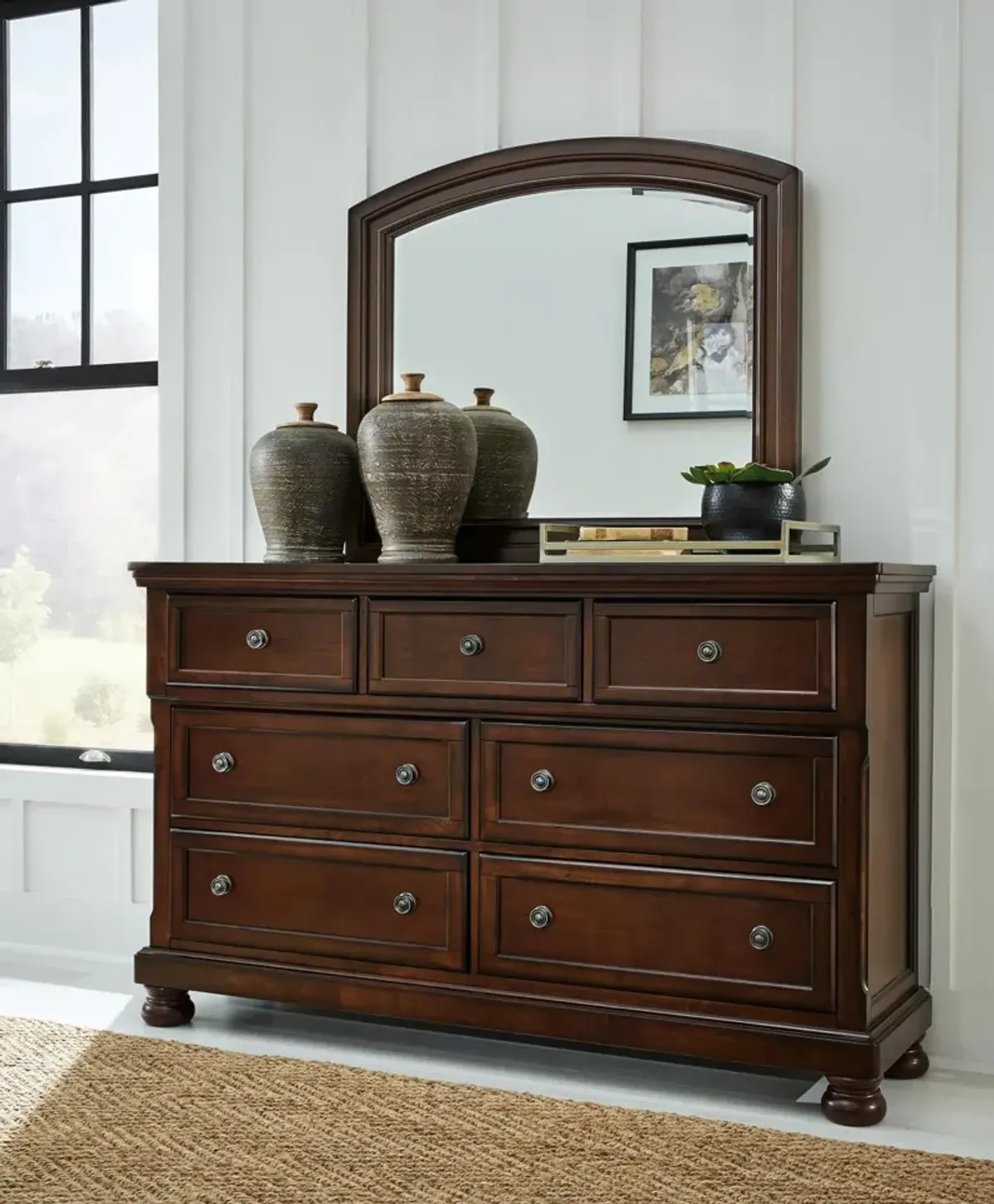 Ashley Porter Dresser & Mirror Rustic Brown Millennium