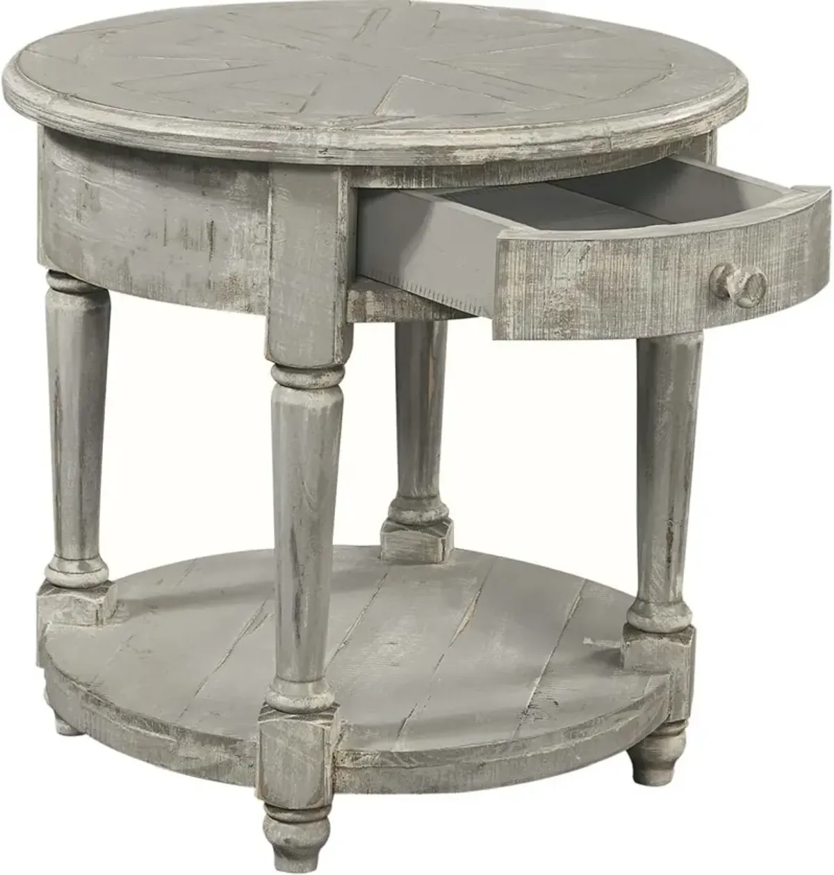 Aspenhome Hinsdale Greywood Round End Table