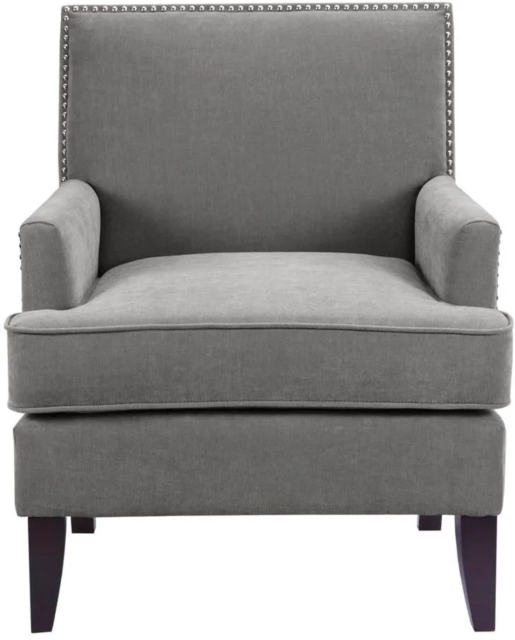 MADISON PARK GREY COLTON TRACK ARM CLUB CHAIR