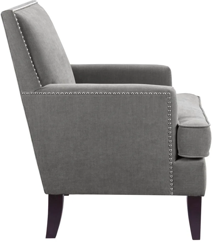 MADISON PARK GREY COLTON TRACK ARM CLUB CHAIR