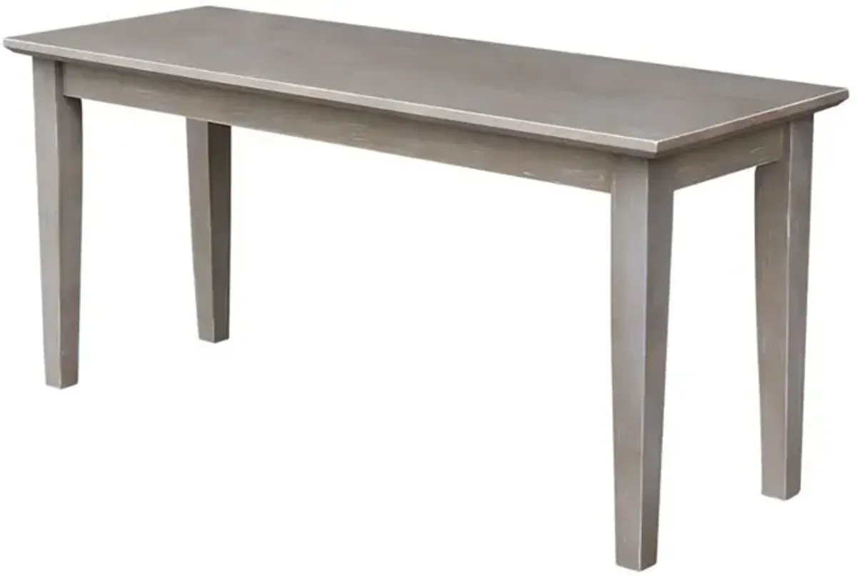 John Thomas Dining Essentials Shaker Bench in Taupe Gray