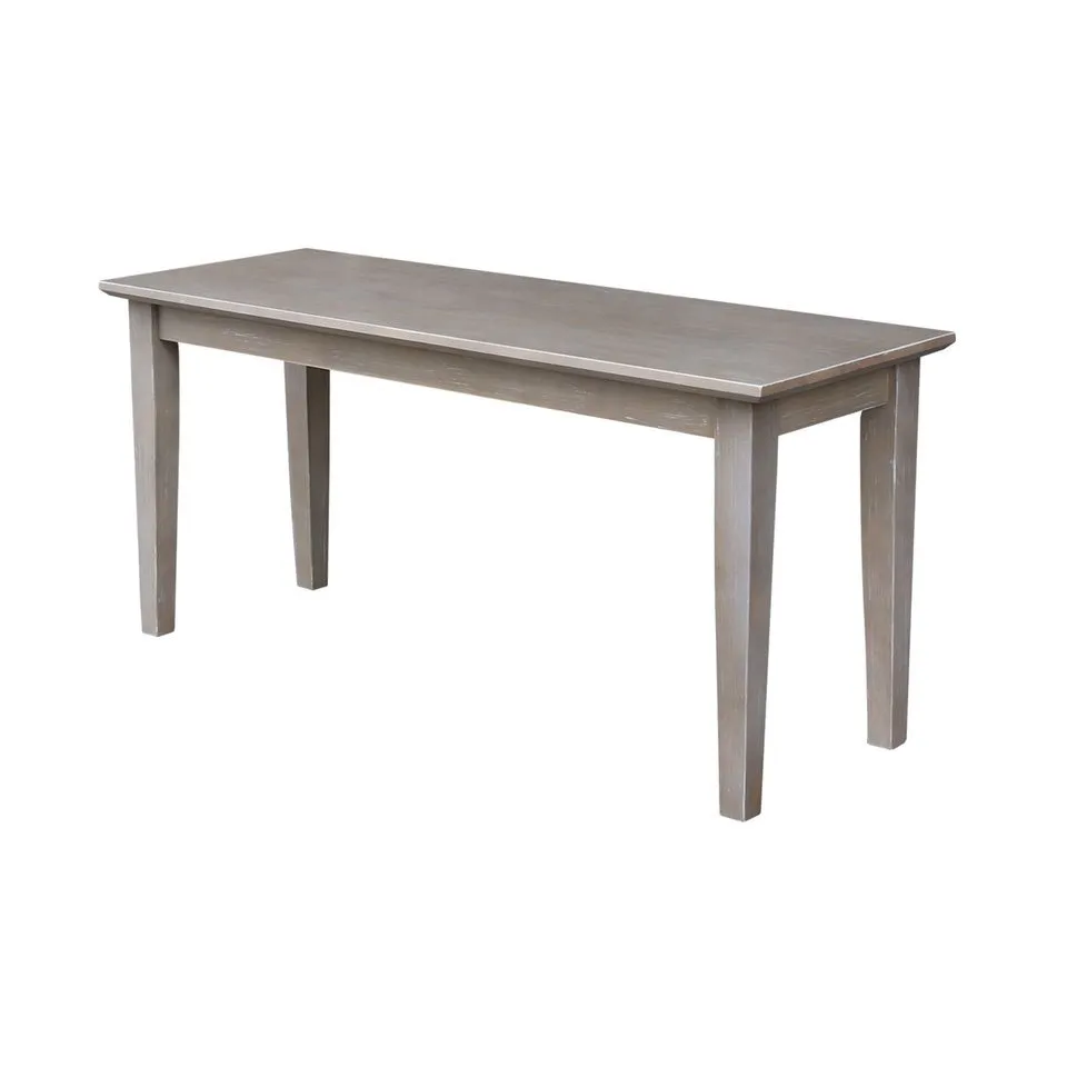 DINING ESSENTIALS SHAKER BENCH IN TAUPE GRAY