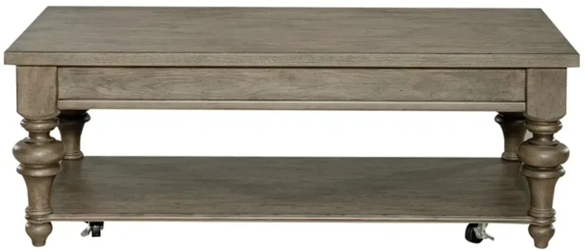 Liberty Furniture Americana Farmhouse Light Brown Rectangular Cocktail Table