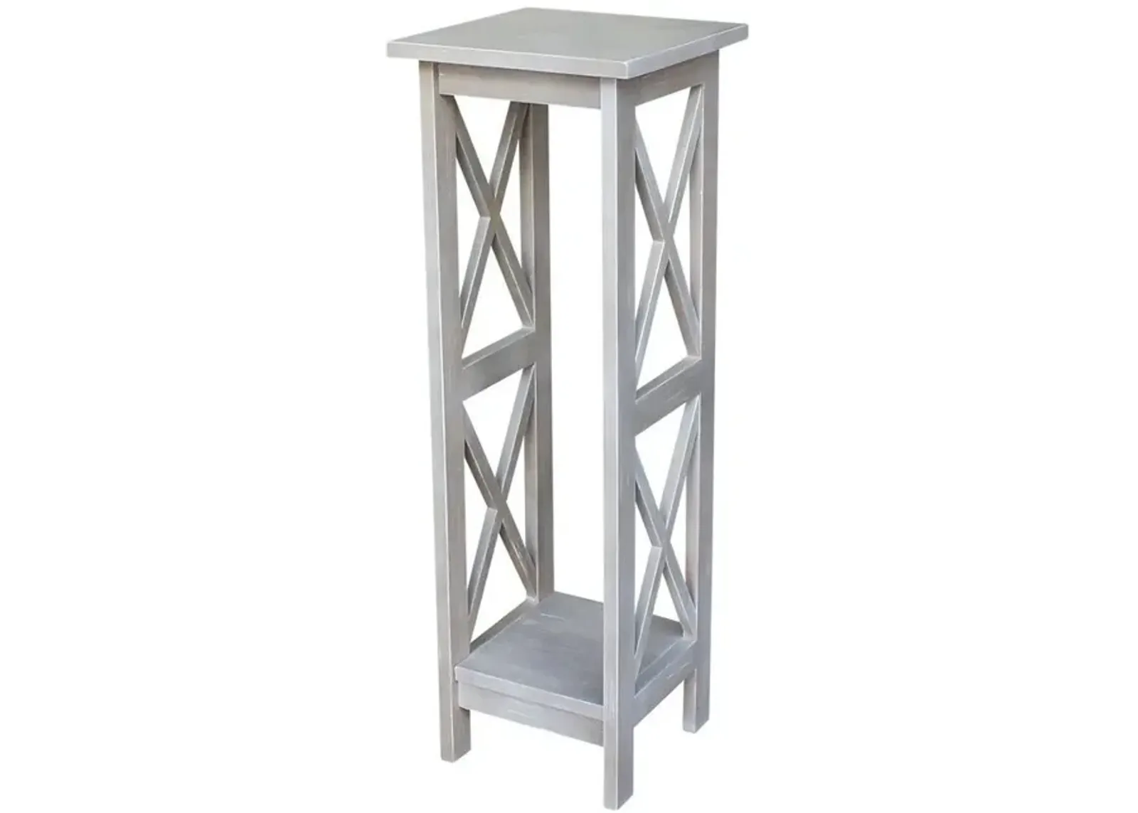 John Thomas 36 Inch X-Side Plant Stand in Taupe Gray