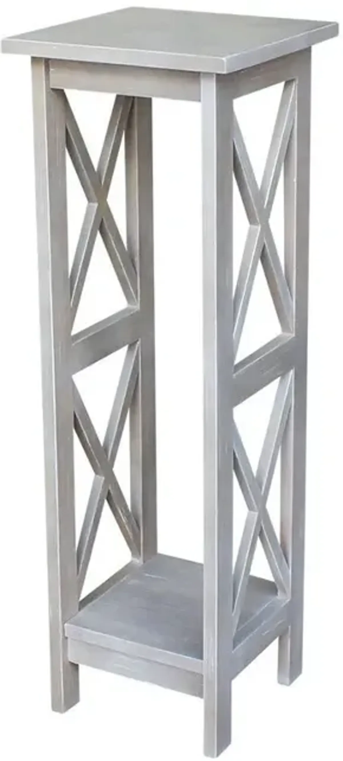 John Thomas 36 Inch X-Side Plant Stand in Taupe Gray