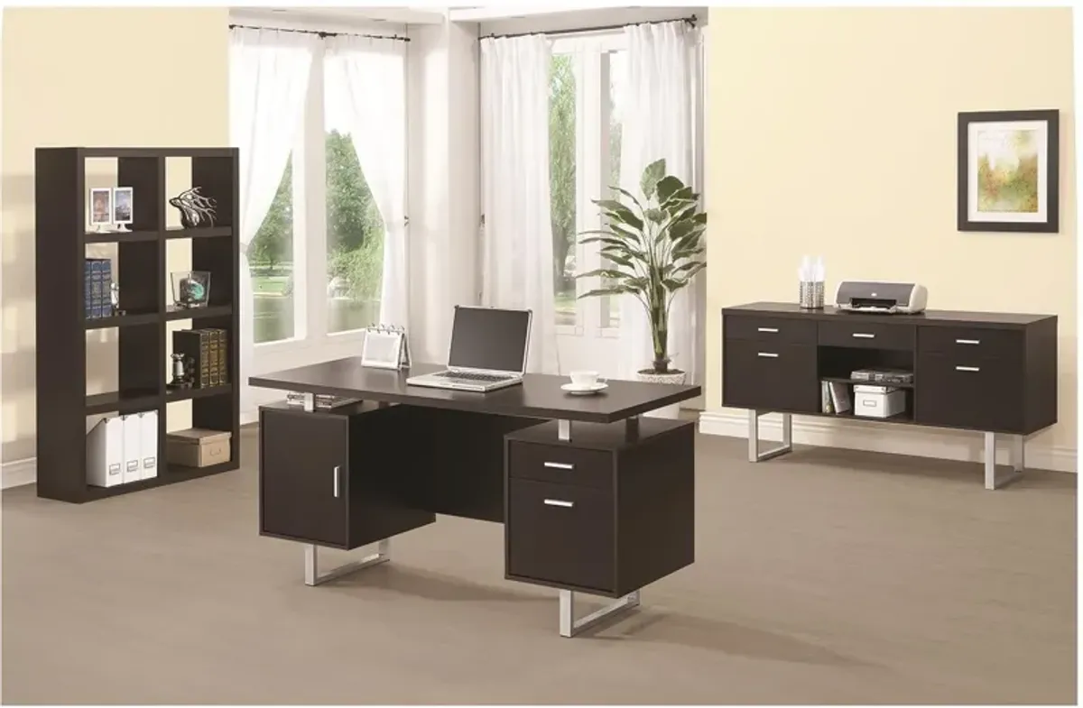 Coaster Lawtey 60 Inch 2-Drawer Office Computer Desk Cappuccino