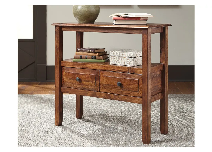 ABBONTO ACCENT TABLE WARM BROWN SIGNATURE DESIGN