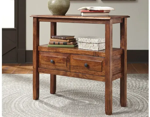 ABBONTO ACCENT TABLE WARM BROWN SIGNATURE DESIGN