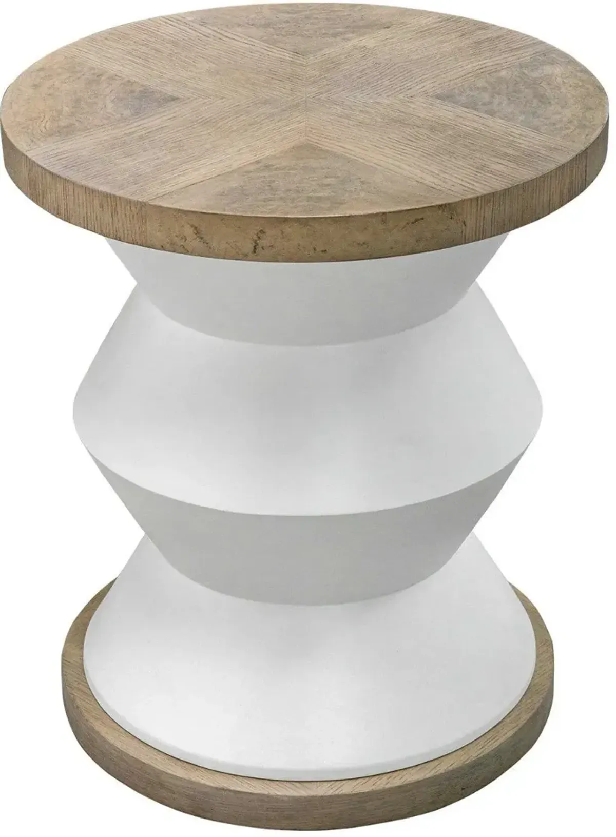 Uttermost Spool Light Honey/White Geometric Side Table