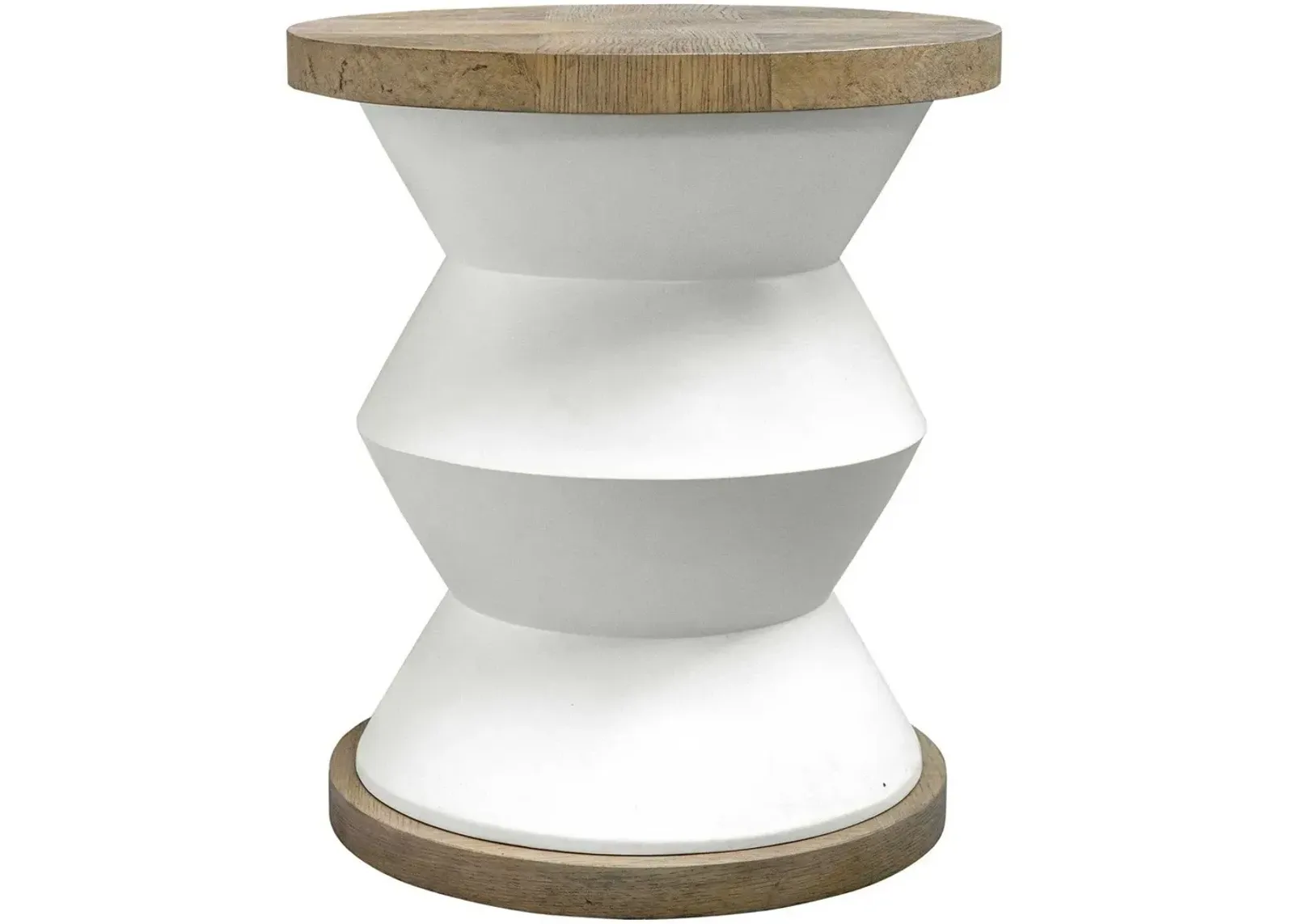 Uttermost Spool Light Honey/White Geometric Side Table