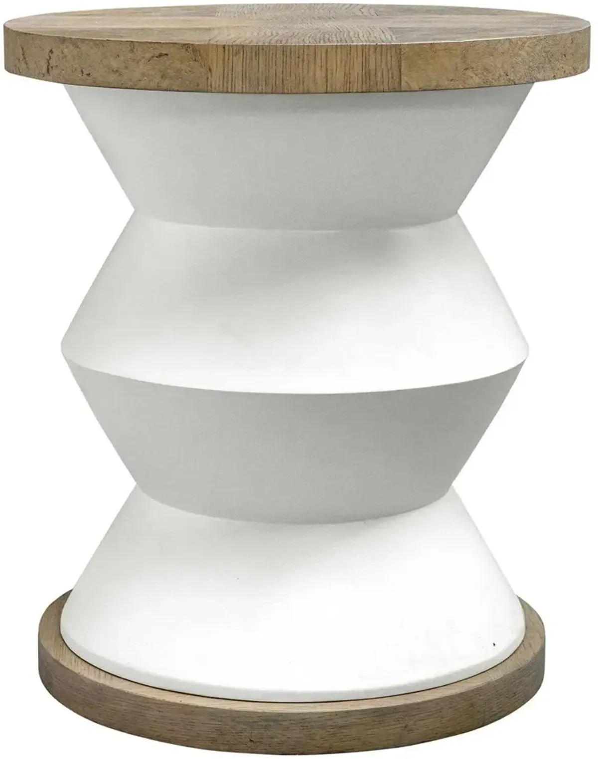 Uttermost Spool Light Honey/White Geometric Side Table