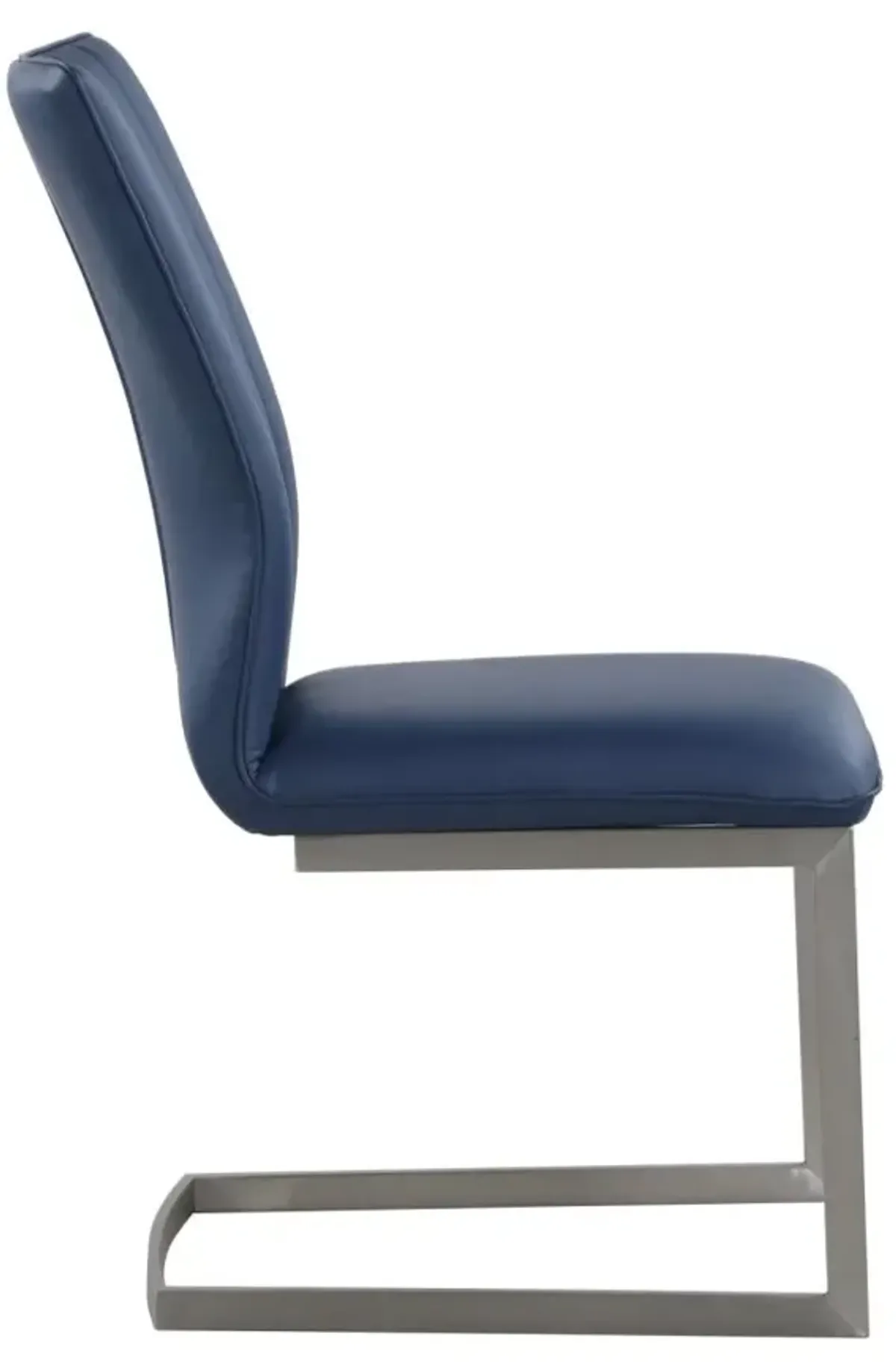 Chintaly Eileen Blue Contemporary Channel Back Cantilever Side Chair