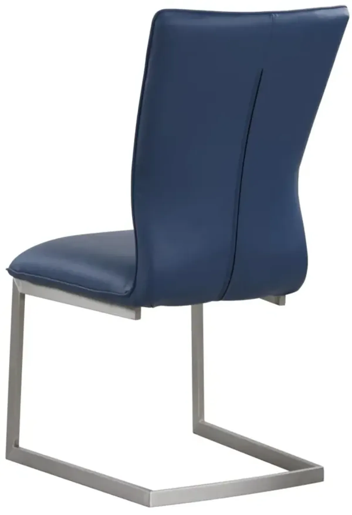 Chintaly Eileen Blue Contemporary Channel Back Cantilever Side Chair