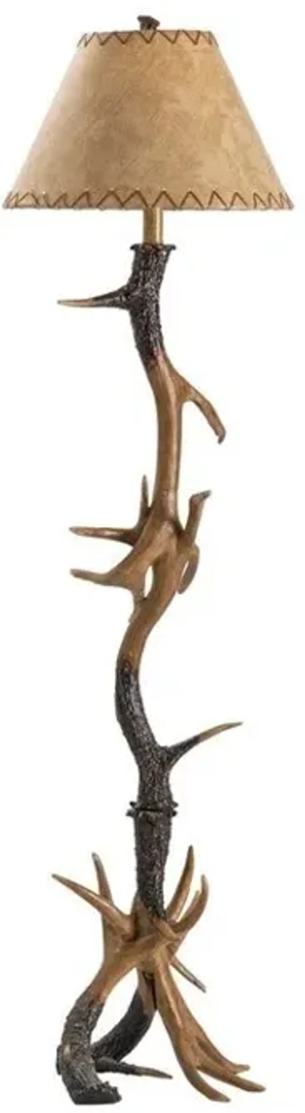 TROPHY NATURAL ANTLER FLOOR LAMP