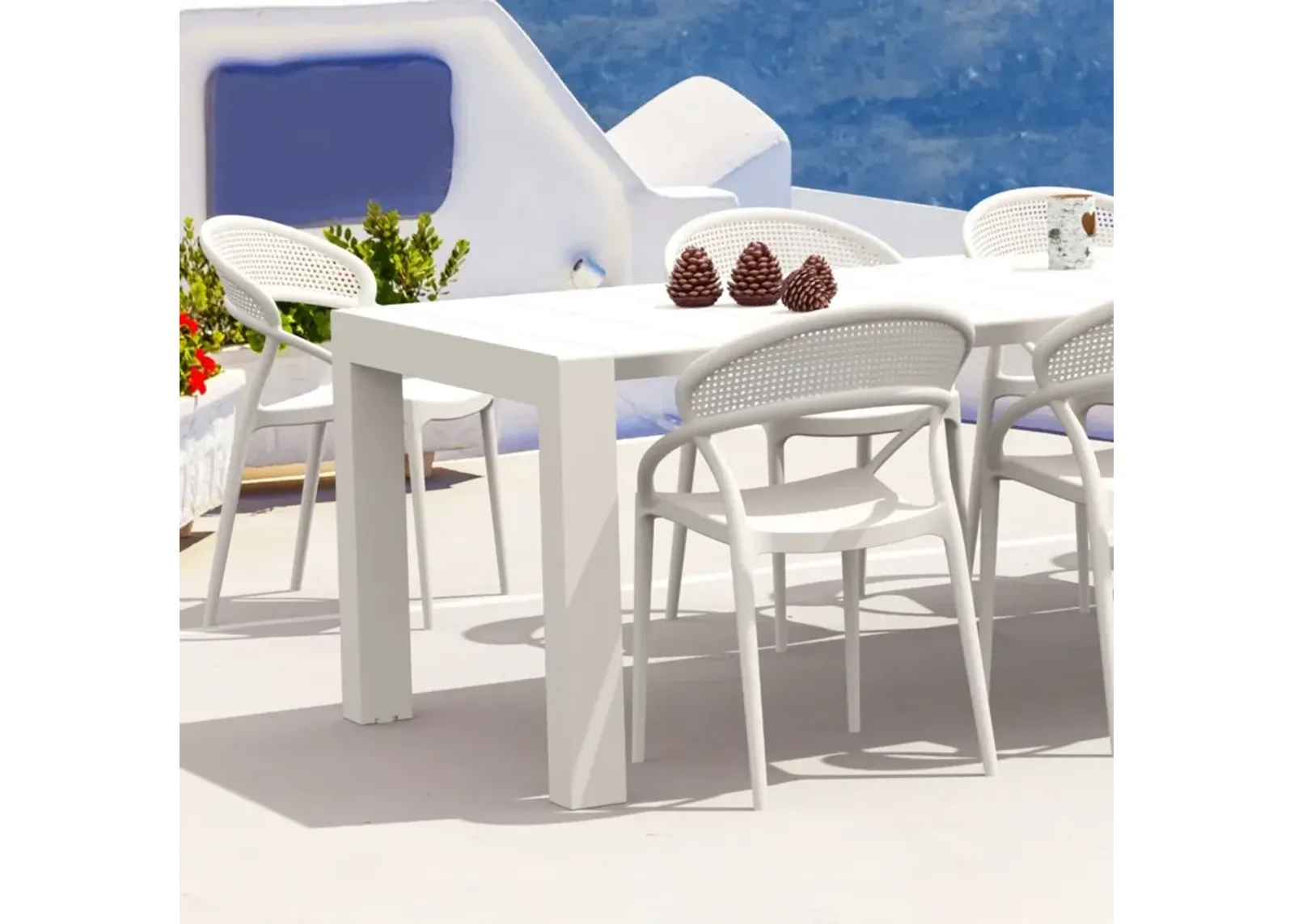 Compamia Sunset Extendable Outdoor Dining Set 9-Piece White