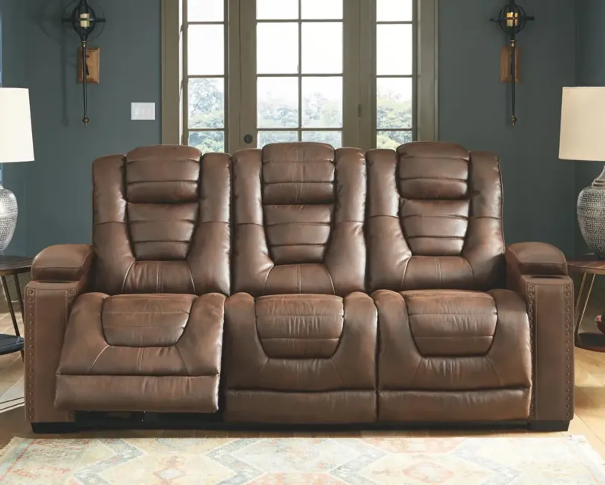 Ashley Owner's Box Thyme Power Reclining Sofa with Adjustable Headrest