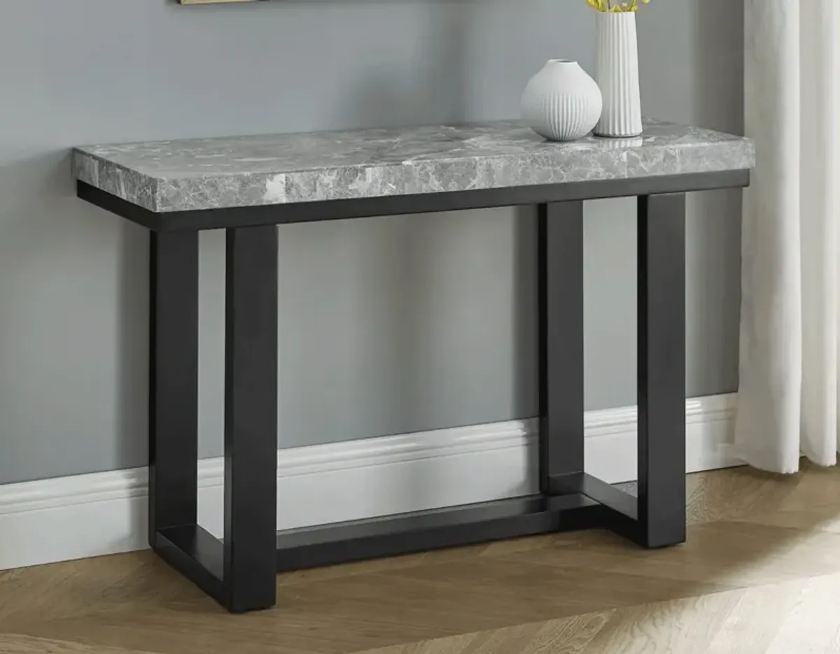 Steve Silver Lucca Gray Marble Sofa Table