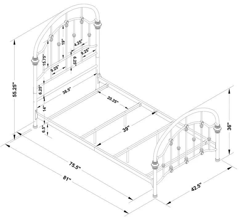 ROWAN TWIN METAL BED BRONZE