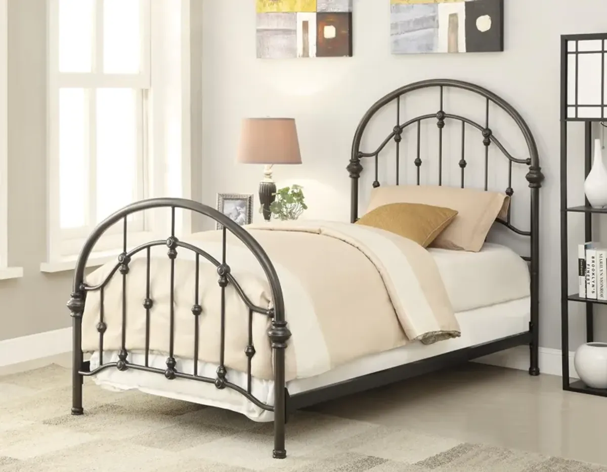 Coaster Rowan Metal Twin Open Frame Bed Dark Bronze