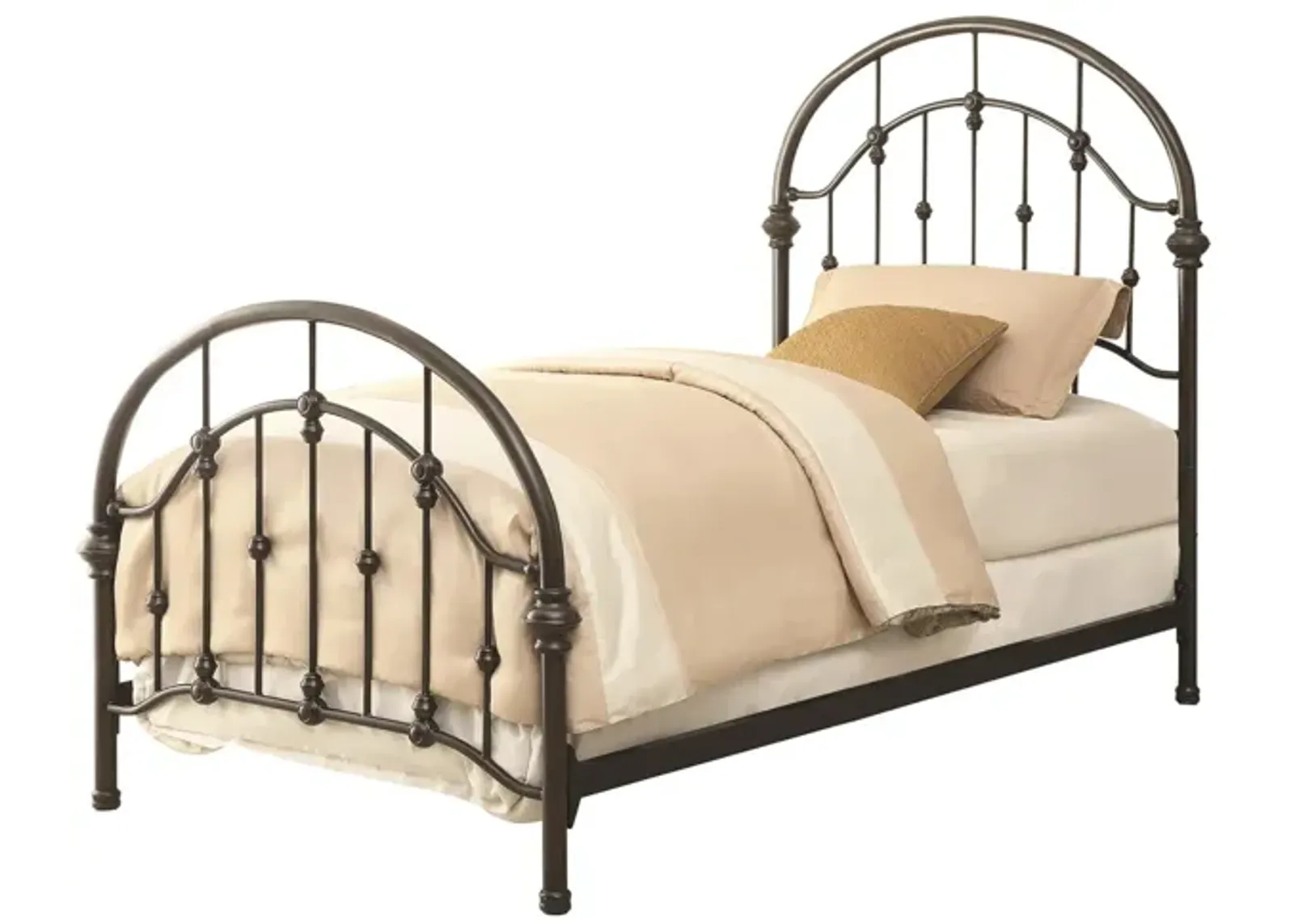 Coaster Rowan Metal Twin Open Frame Bed Dark Bronze