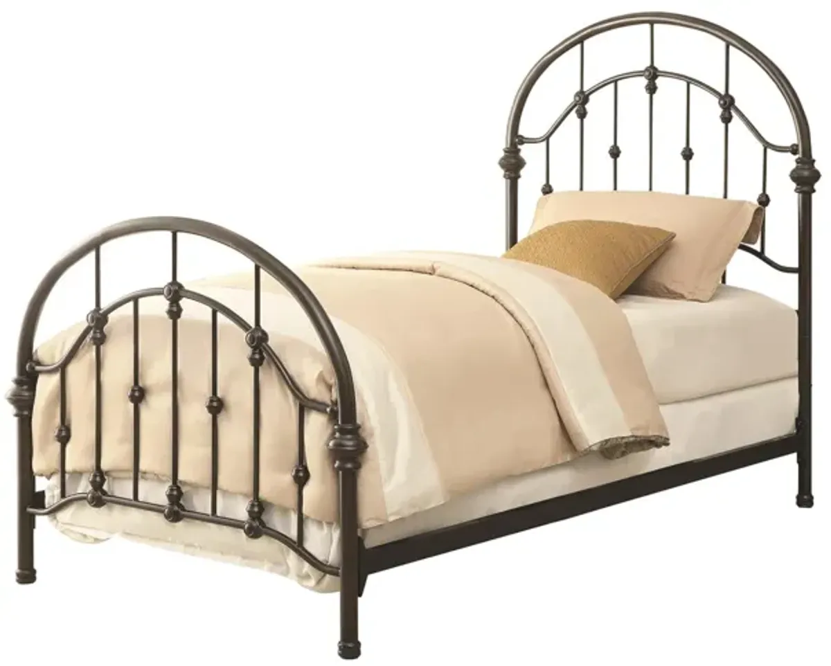 Coaster Rowan Metal Twin Open Frame Bed Dark Bronze