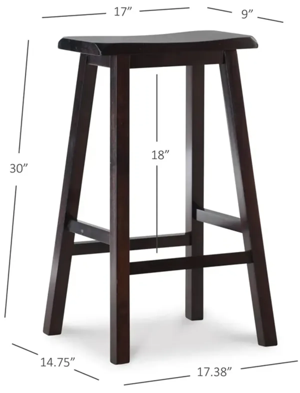 Linon 29 Inch Saddle Stool