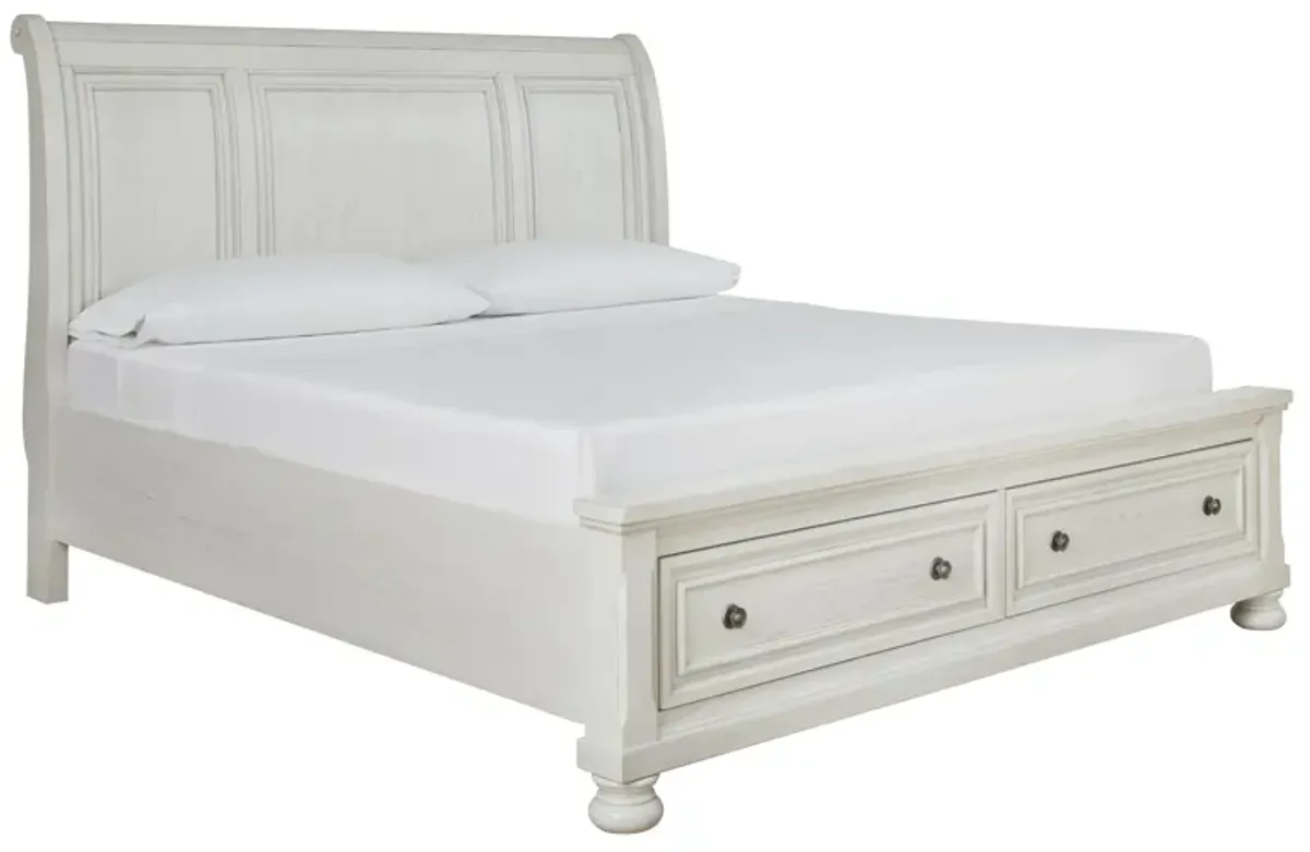 Ashley Robbinsdale Antique White Queen Sleigh Storage Bed