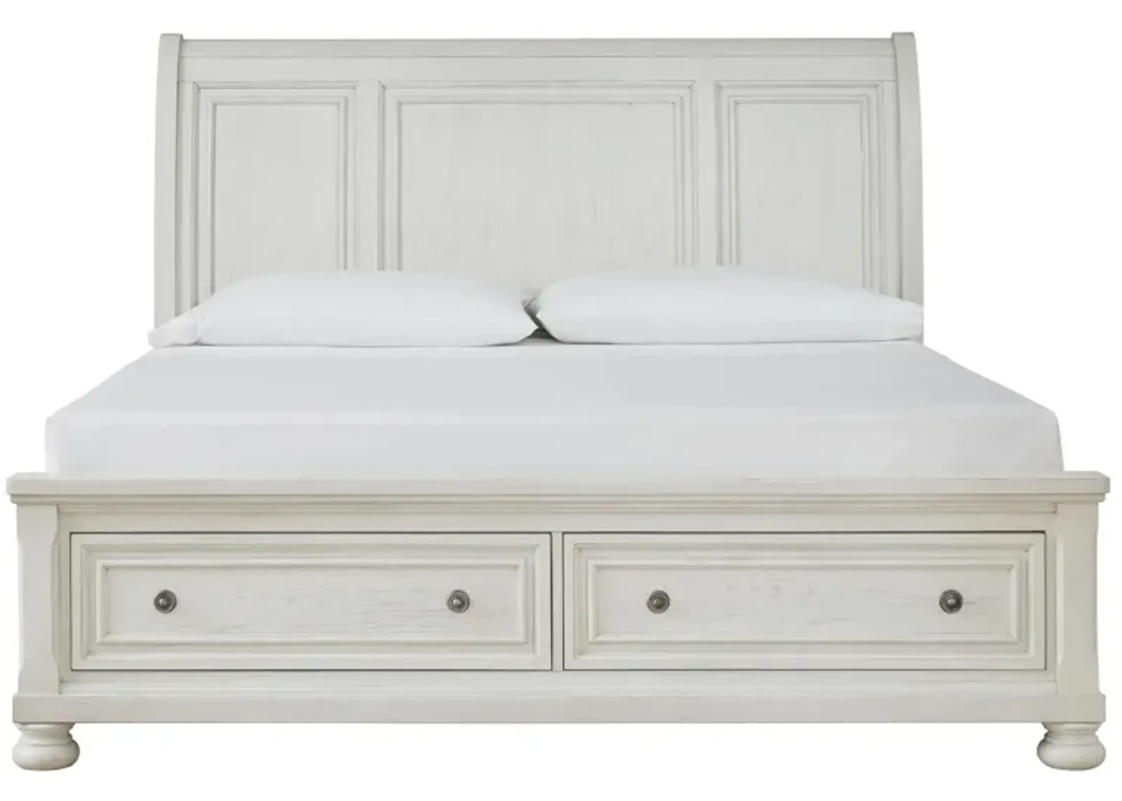 Ashley Robbinsdale Antique White Queen Sleigh Storage Bed