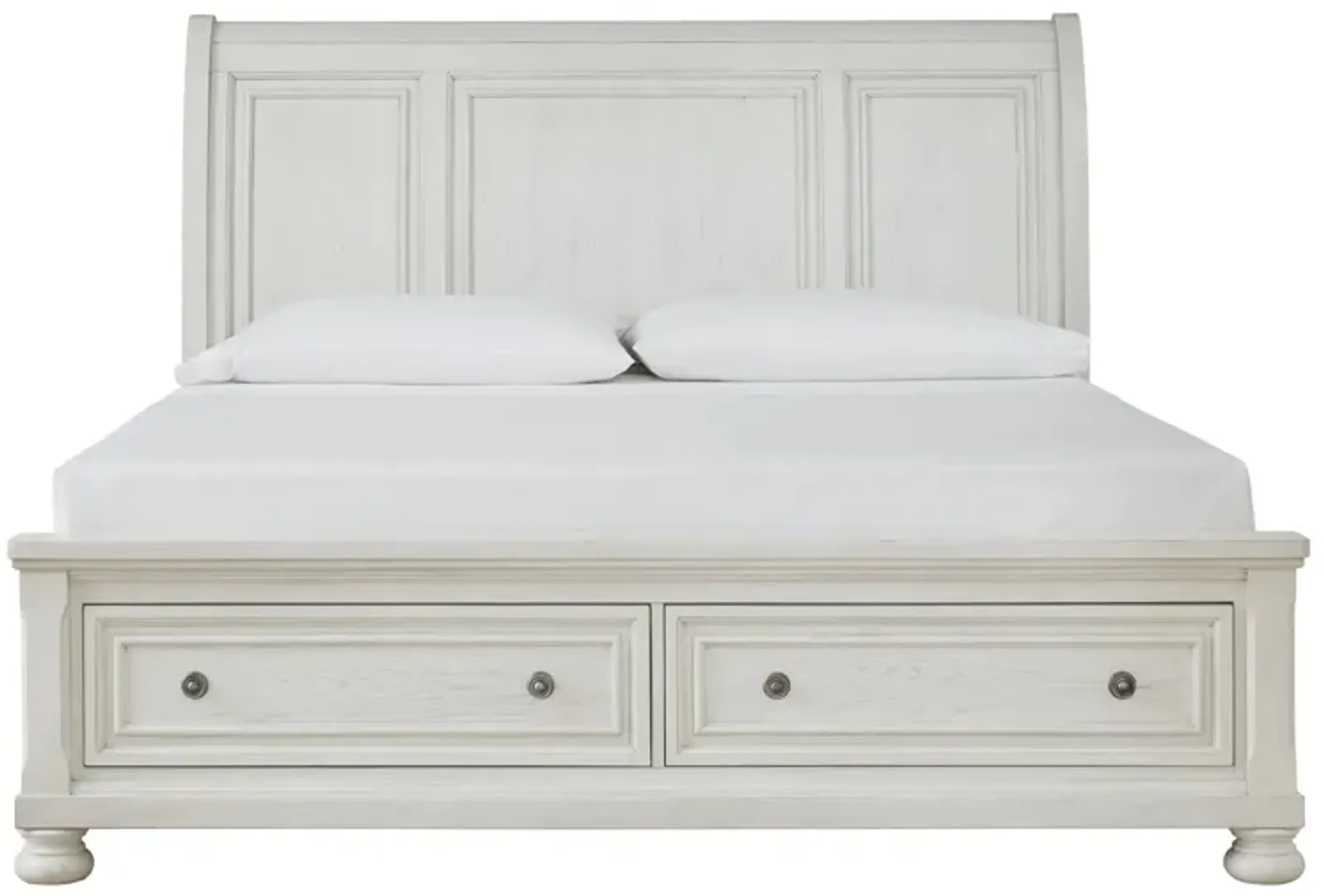 Ashley Robbinsdale Antique White Queen Sleigh Storage Bed