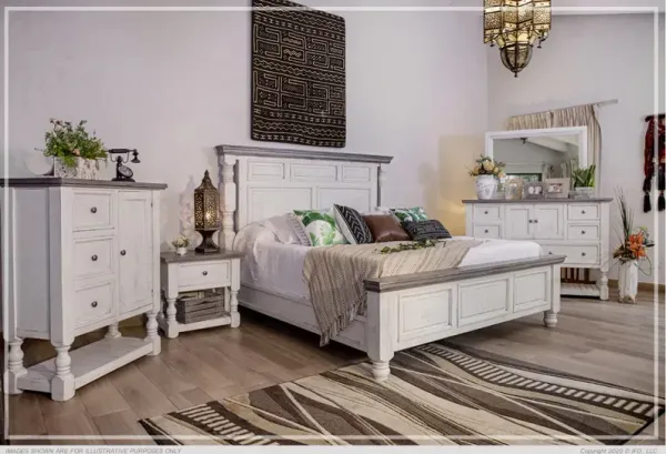 International Furniture Stone White/Weathered Gray King Headboard