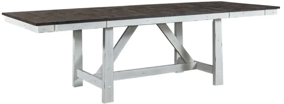 Liberty Furniture Farmhouse Two-Tone White Trestle Table