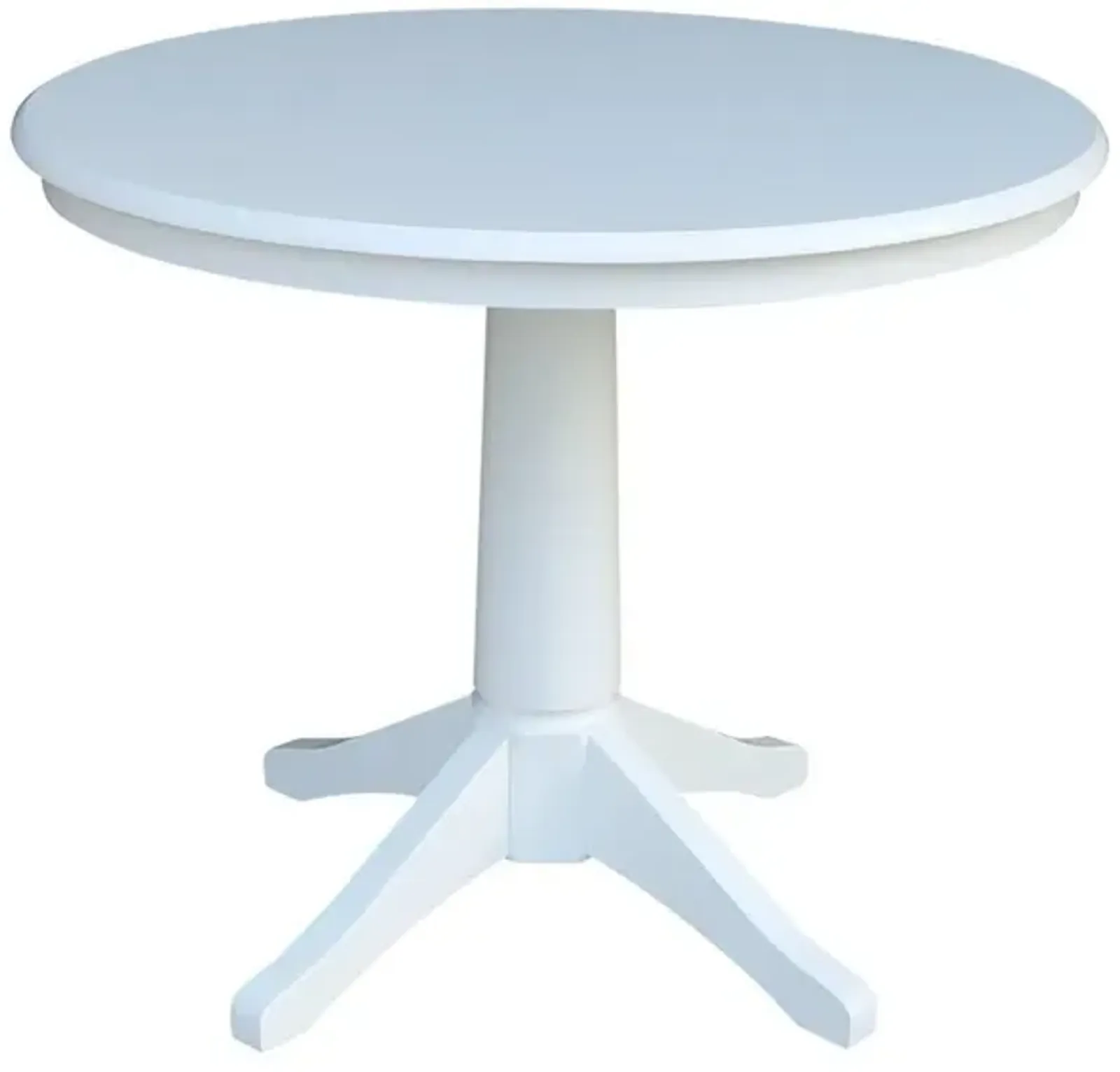 John Thomas Dining Essentials 36 Inch Round Table with 30 Inch Transitional Pedestal Base in Pure White