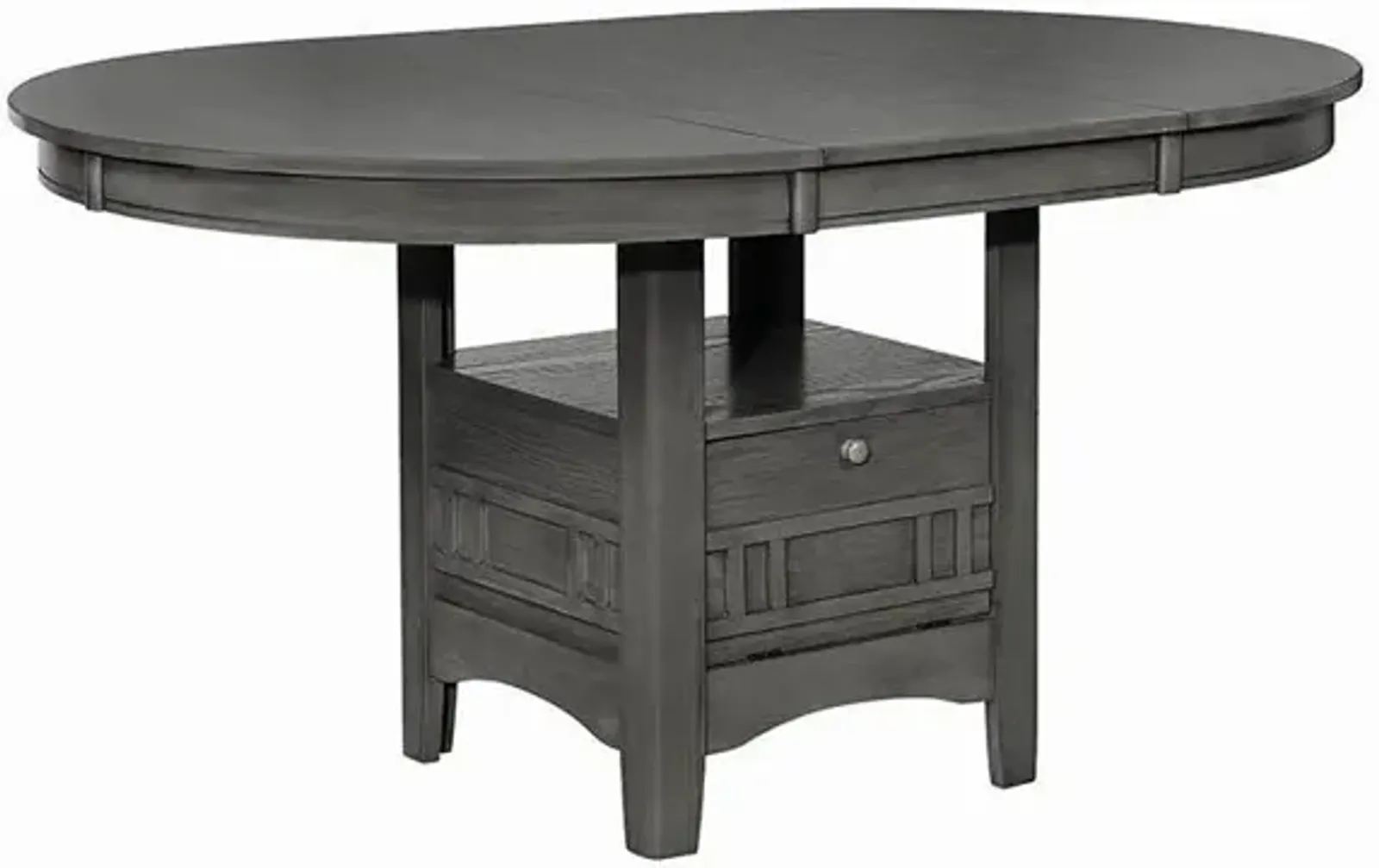 Coaster Lavon Oval 60 Inch Extension Leaf Dining Table Medium Grey