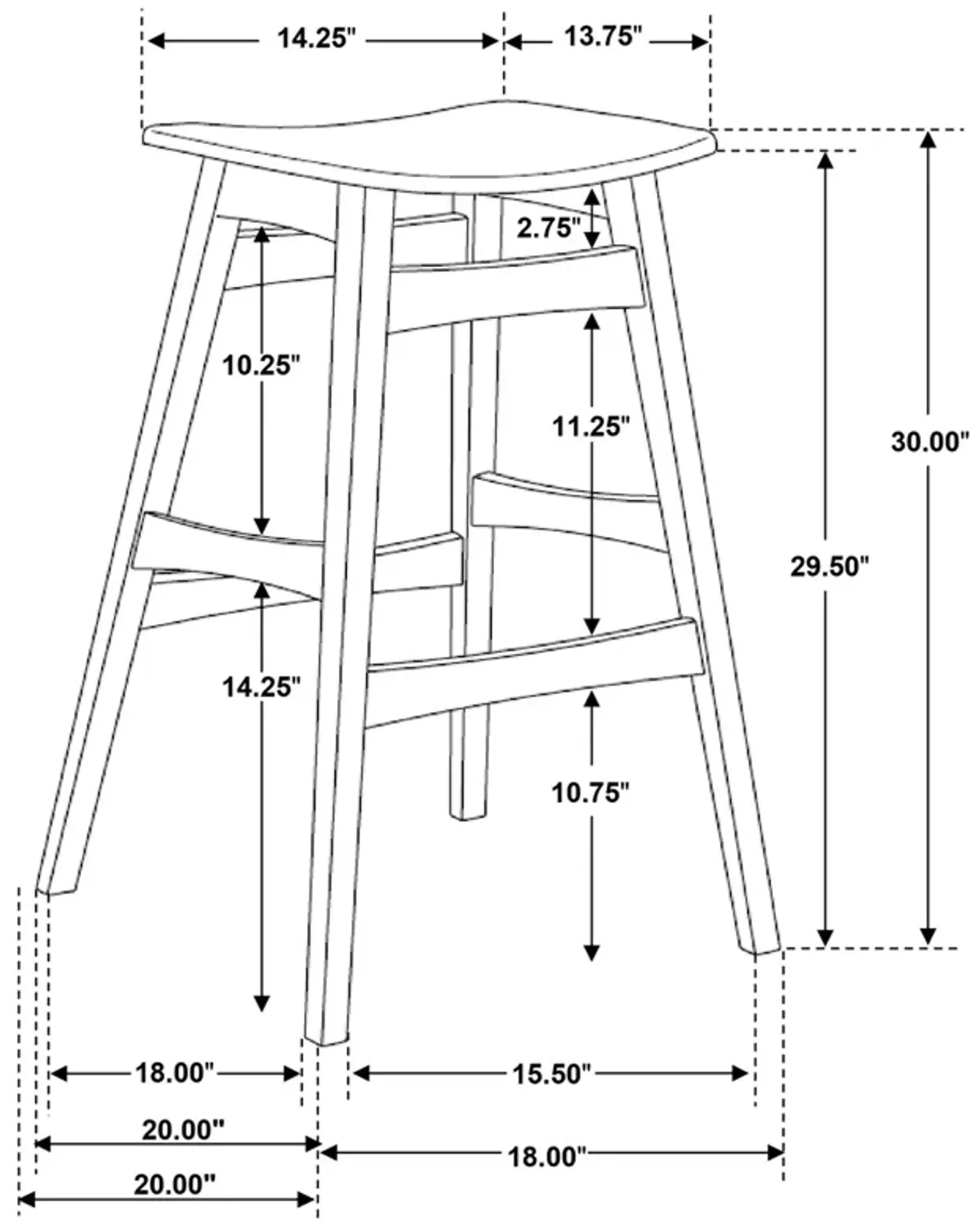 Coaster Finnick Cushioned Backless Bar Stool Walnut