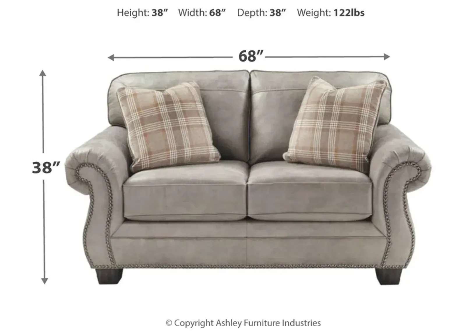 Ashley Olsberg Steel Loveseat