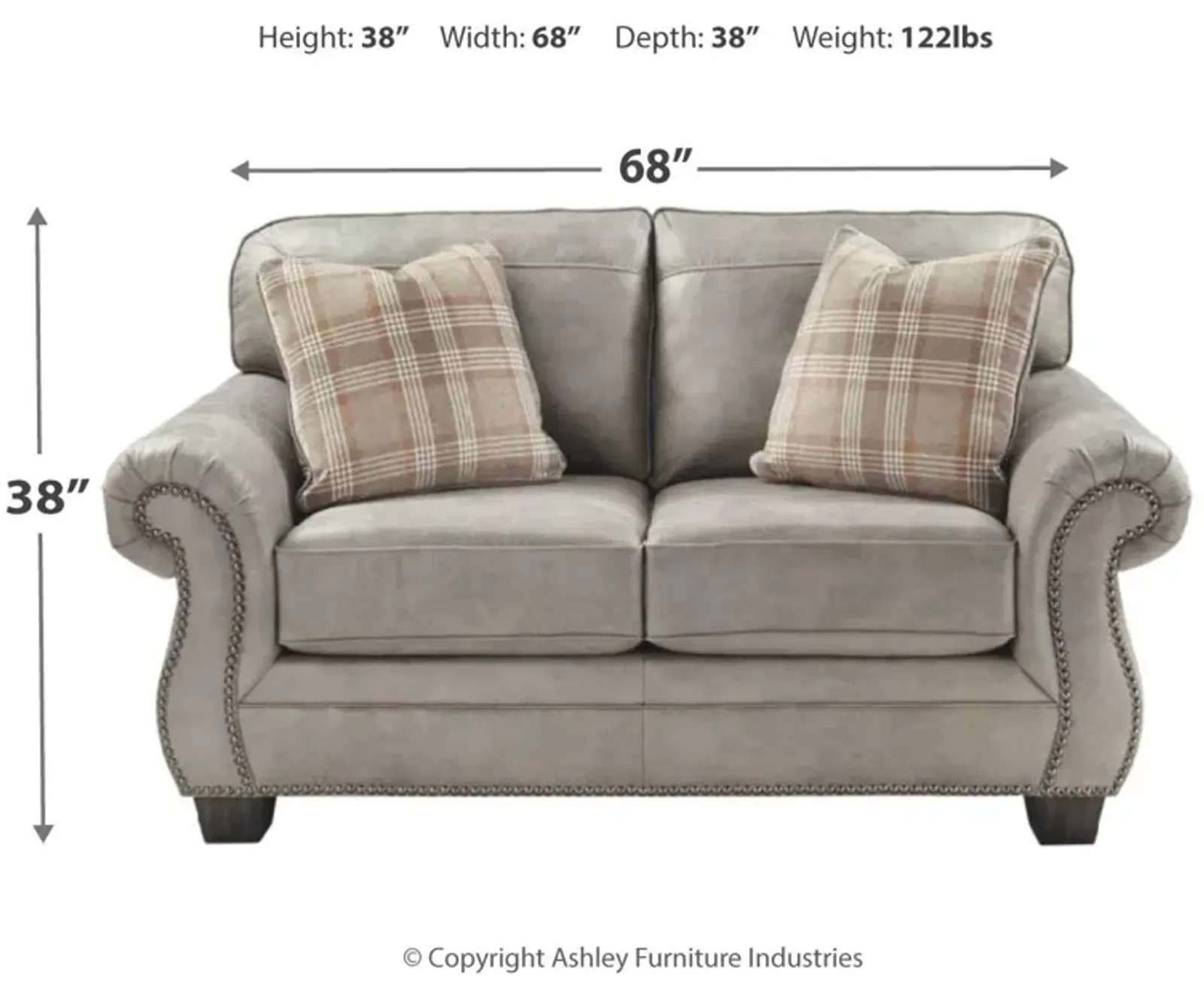 Ashley Olsberg Steel Loveseat