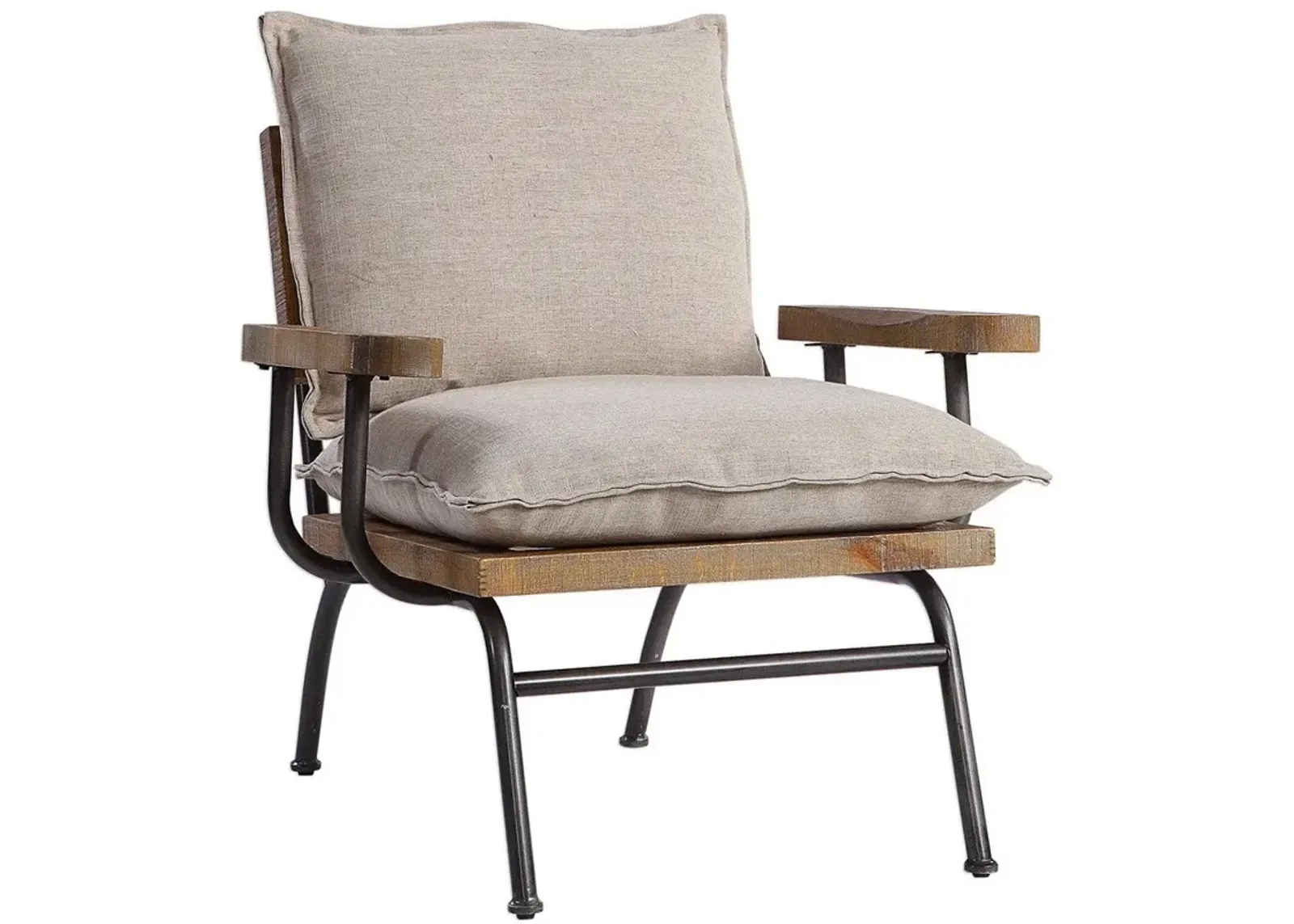 Uttermost Declan Neutral Linen Accent Chair