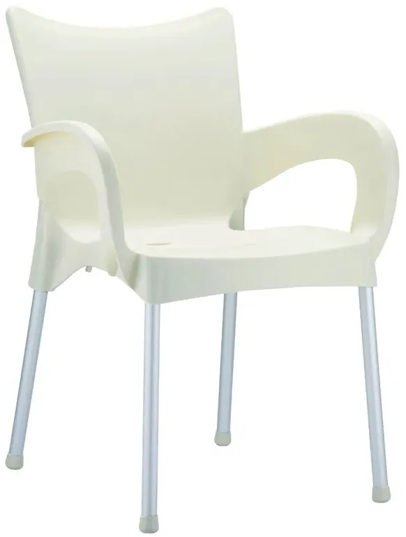 ROMEO RESIN DINING ARM CHAIR BEIGE