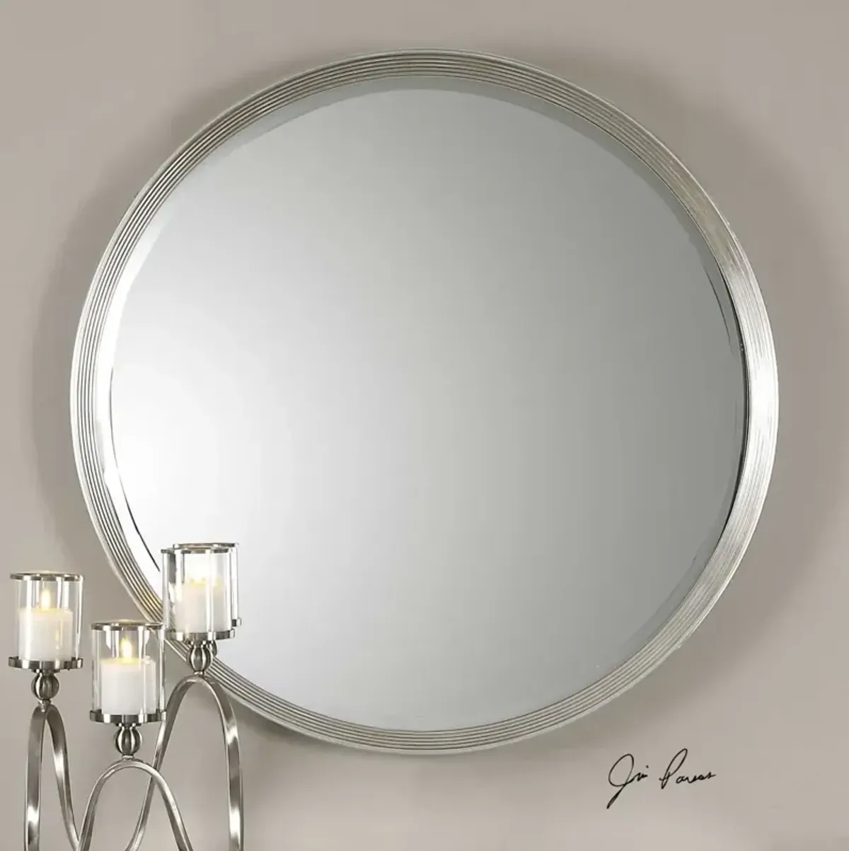 Uttermost Serenza Round Silver Mirror