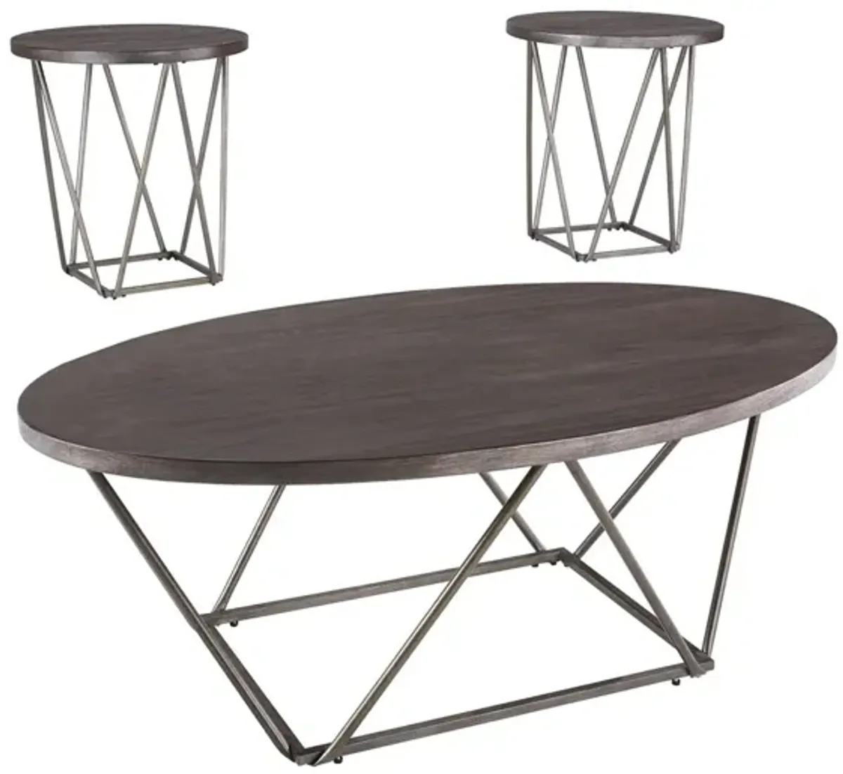 Ashley Neimhurst 3-Piece Dark Brown Tables Set