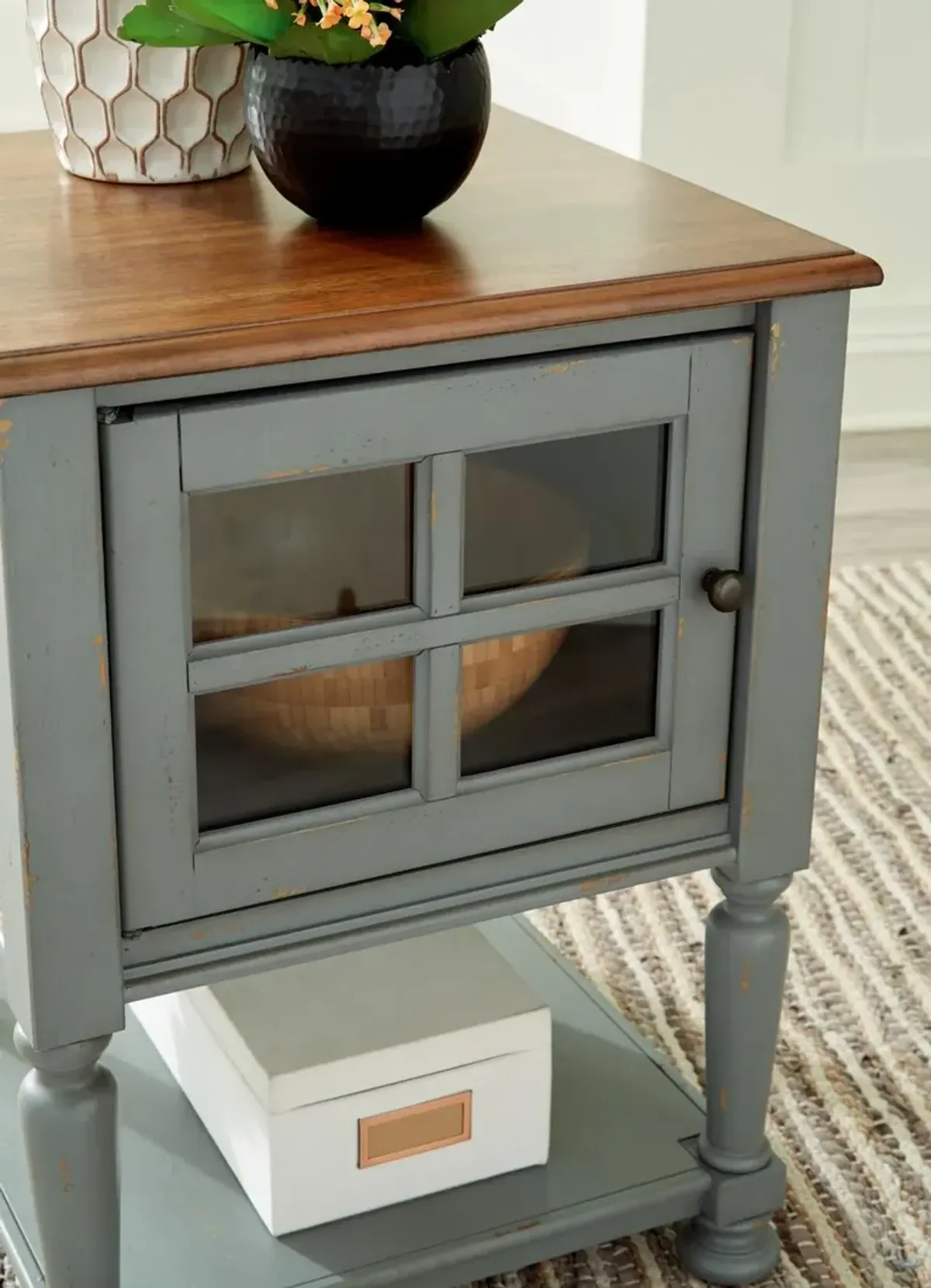 Mirimyn Gray/Brown Accent Cabinet